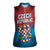 Czech Republic Women Sleeveless Polo Shirt with Blue Red Gradient Design and National Coat of Arms - Wonder Print Shop