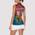 Czech Republic Women Sleeveless Polo Shirt with Blue Red Gradient Design and National Coat of Arms - Wonder Print Shop
