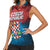 Czech Republic Women Sleeveless Polo Shirt with Blue Red Gradient Design and National Coat of Arms - Wonder Print Shop