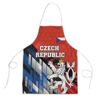 Czech Republic Apron with Red Black Blue Brushstroke Design and National Lion - Wonder Print Shop