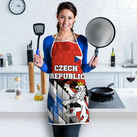 Czech Republic Apron with Red Black Blue Brushstroke Design and National Lion - Wonder Print Shop