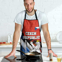 Czech Republic Apron with Red Black Blue Brushstroke Design and National Lion - Wonder Print Shop