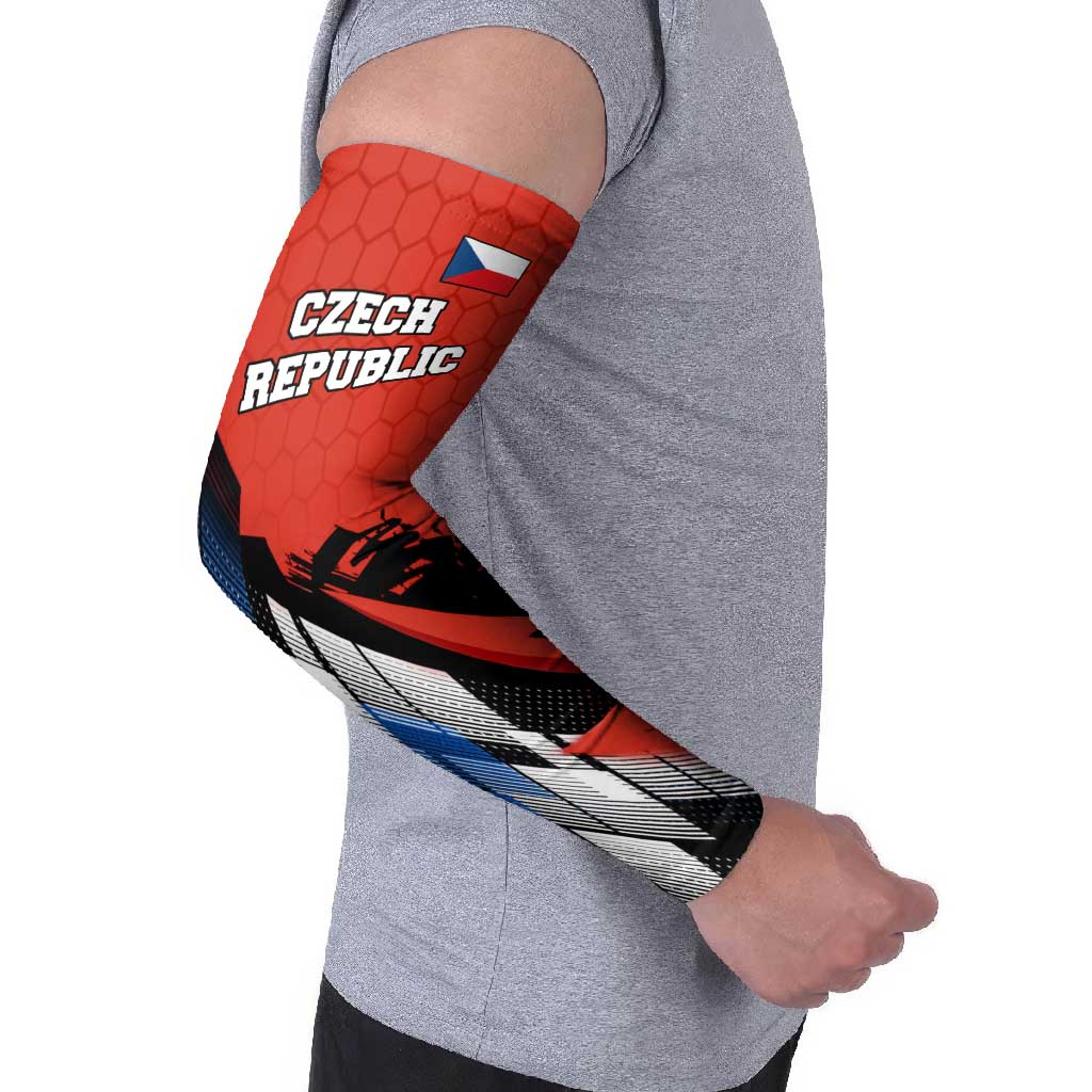 Czech Republic Arm Sleeves with Red Black Blue Brushstroke Design and National Lion - Wonder Print Shop