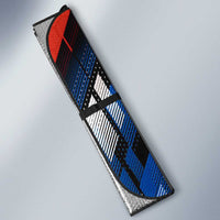 Czech Republic Auto Sun Shade with Red Black Blue Brushstroke Design and National Lion - Wonder Print Shop