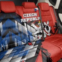 Czech Republic Back Car Seat Cover with Red Black Blue Brushstroke Design and National Lion - Wonder Print Shop