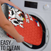 Czech Republic Bathroom Set with Red Black Blue Brushstroke Design and National Lion - Wonder Print Shop