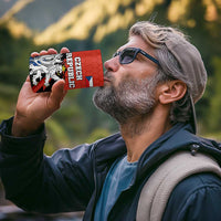 Czech Republic 4 in 1 Can Cooler Tumbler with Red Black Blue Brushstroke Design and National Lion - Wonder Print Shop