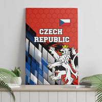 Czech Republic Canvas Wall Art with Red Black Blue Brushstroke Design and National Lion - Wonder Print Shop