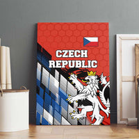 Czech Republic Canvas Wall Art with Red Black Blue Brushstroke Design and National Lion - Wonder Print Shop
