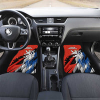 Czech Republic Car Mats with Red Black Blue Brushstroke Design and National Lion - Wonder Print Shop