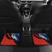 Czech Republic Car Mats with Red Black Blue Brushstroke Design and National Lion - Wonder Print Shop
