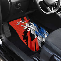Czech Republic Car Mats with Red Black Blue Brushstroke Design and National Lion - Wonder Print Shop