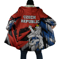 Czech Republic Cloak with Red Black Blue Brushstroke Design and National Lion - Wonder Print Shop