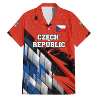 Czech Republic Family Matching Mermaid Dress and Hawaiian Shirt with Red Black Blue Brushstroke Design and National Lion - Wonder Print Shop