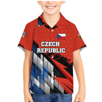 Czech Republic Family Matching Mermaid Dress and Hawaiian Shirt with Red Black Blue Brushstroke Design and National Lion - Wonder Print Shop