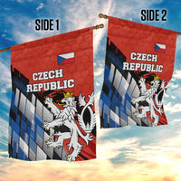 Czech Republic Garden Flag with Red Black Blue Brushstroke Design and National Lion - Wonder Print Shop