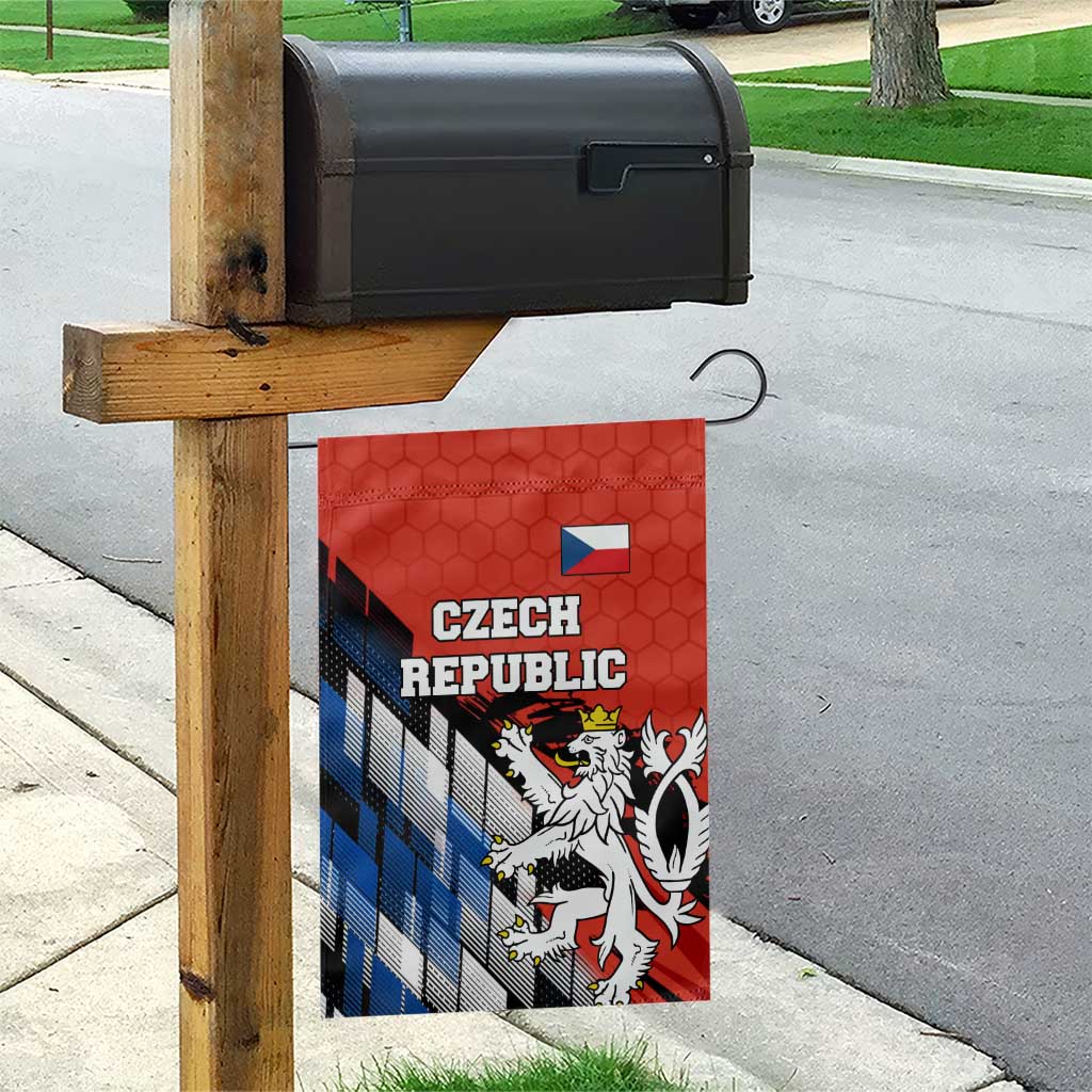 Czech Republic Garden Flag with Red Black Blue Brushstroke Design and National Lion - Wonder Print Shop