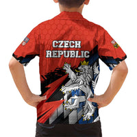 Czech Republic Hawaiian Shirt with Red Black Blue Brushstroke Design and National Lion - Wonder Print Shop