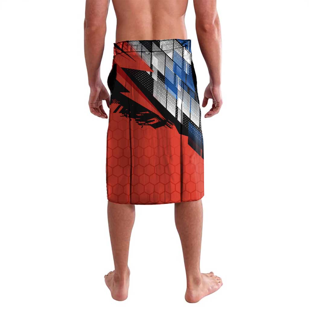 Czech Republic Lavalava with Red Black Blue Brushstroke Design and National Lion - Wonder Print Shop