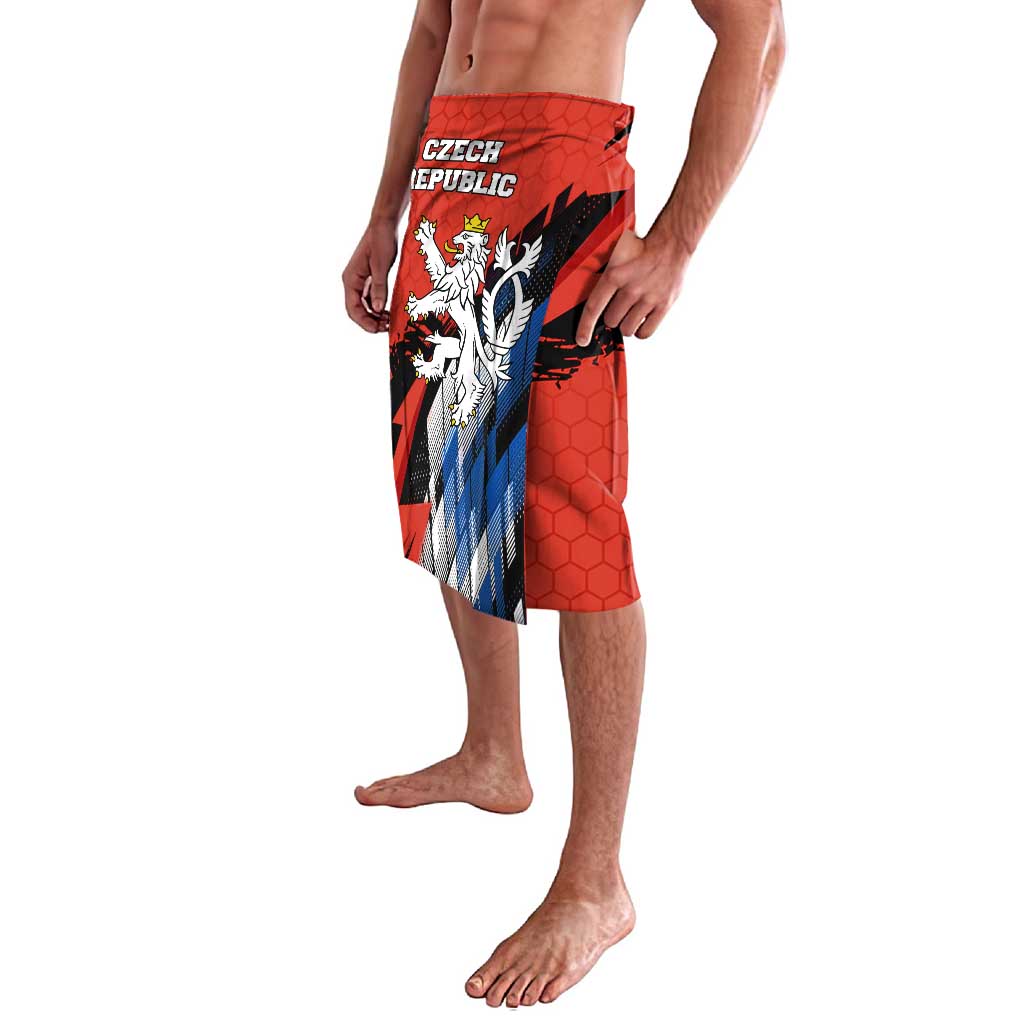 Czech Republic Lavalava with Red Black Blue Brushstroke Design and National Lion - Wonder Print Shop