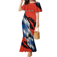 Czech Republic Mermaid Dress with Red Black Blue Brushstroke Design and National Lion - Wonder Print Shop