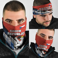 Czech Republic Neck Gaiter with Red Black Blue Brushstroke Design and National Lion TS04