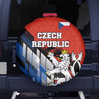 Czech Republic Spare Tire Cover with Red Black Blue Brushstroke Design and National Lion - Wonder Print Shop