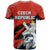 Czech Republic T Shirt with Red Black Blue Brushstroke Design and National Lion - Wonder Print Shop