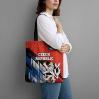 Czech Republic Tote Bag with Red Black Blue Brushstroke Design and National Lion - Wonder Print Shop