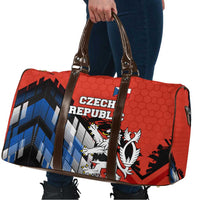 Czech Republic Travel Bag with Red Black Blue Brushstroke Design and National Lion - Wonder Print Shop