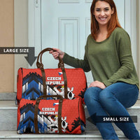 Czech Republic Travel Bag with Red Black Blue Brushstroke Design and National Lion - Wonder Print Shop