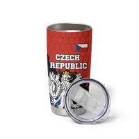 Czech Republic Tumbler Cup with Red Black Blue Brushstroke Design and National Lion - Wonder Print Shop