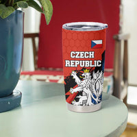 Czech Republic Tumbler Cup with Red Black Blue Brushstroke Design and National Lion - Wonder Print Shop