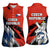 Czech Republic Women Sleeveless Polo Shirt with Red Black Blue Brushstroke Design and National Lion - Wonder Print Shop