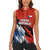 Czech Republic Women Sleeveless Polo Shirt with Red Black Blue Brushstroke Design and National Lion - Wonder Print Shop