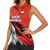 Czech Republic Women Sleeveless Polo Shirt with Red Black Blue Brushstroke Design and National Lion - Wonder Print Shop