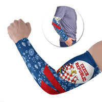 Czech Republic Arm Sleeves with Blue Red Folk Pattern Design and National Lion Emblem - Wonder Print Shop