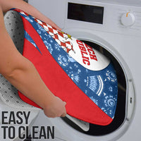 Czech Republic Bathroom Set with Blue Red Folk Pattern Design and National Lion Emblem - Wonder Print Shop