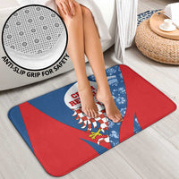 Czech Republic Bathroom Set with Blue Red Folk Pattern Design and National Lion Emblem - Wonder Print Shop