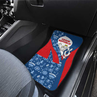 Czech Republic Car Mats with Blue Red Folk Pattern Design and National Lion Emblem - Wonder Print Shop