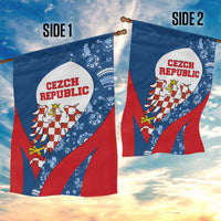 Czech Republic Garden Flag with Blue Red Folk Pattern Design and National Lion Emblem - Wonder Print Shop