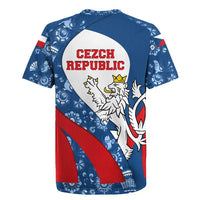 Czech Republic Rugby Jersey with Blue Red Folk Pattern Design and National Lion Emblem - Wonder Print Shop