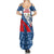 Czech Republic Summer Maxi Dress with Blue Red Folk Pattern Design and National Lion Emblem - Wonder Print Shop