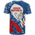 Czech Republic T Shirt with Blue Red Folk Pattern Design and National Lion Emblem - Wonder Print Shop