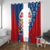 Czech Republic Window Curtain with Blue Red Folk Pattern Design and National Lion Emblem - Wonder Print Shop