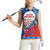 Czech Republic Women Sleeveless Polo Shirt with Blue Red Folk Pattern Design and National Lion Emblem - Wonder Print Shop