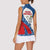 Czech Republic Women Sleeveless Polo Shirt with Blue Red Folk Pattern Design and National Lion Emblem - Wonder Print Shop