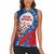 Czech Republic Women Sleeveless Polo Shirt with Blue Red Folk Pattern Design and National Lion Emblem - Wonder Print Shop