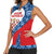 Czech Republic Women Sleeveless Polo Shirt with Blue Red Folk Pattern Design and National Lion Emblem - Wonder Print Shop