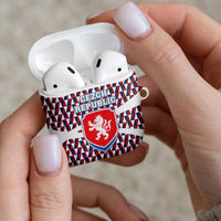 Czech Republic AirPods Case with Red Blue Geometric Design and National Lion Shield - Wonder Print Shop